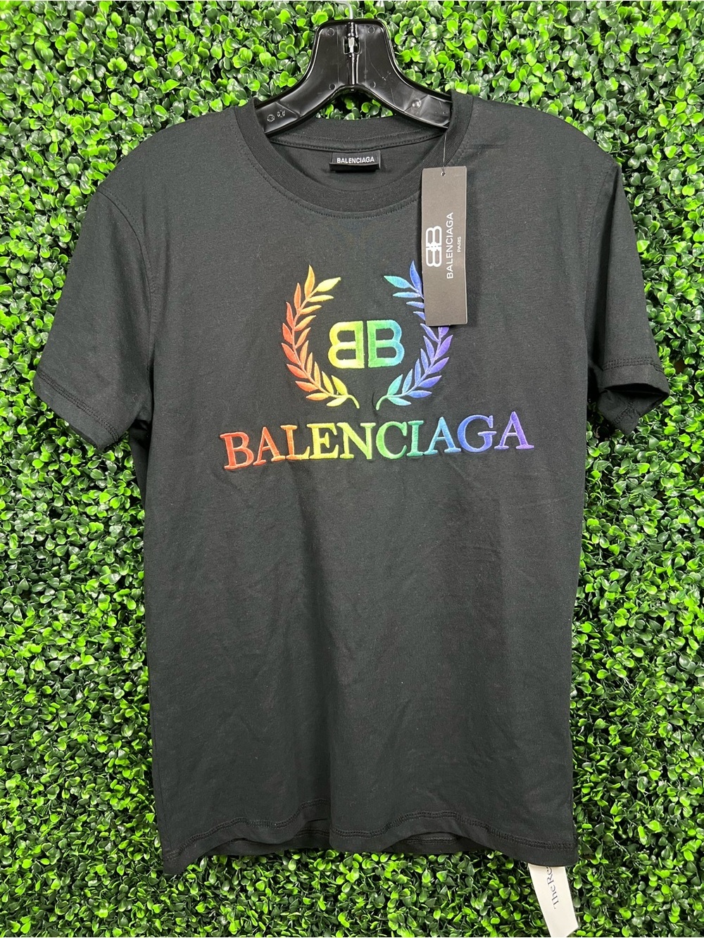 BALENCIAGA | Rainbow Logo-Embroidered Cotton T-Shirt - Picture 3 of 7